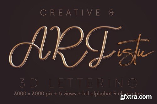 Metallic Script - 3D Lettering VFNBT3H