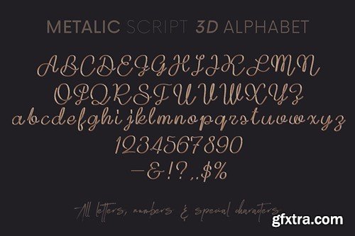 Metallic Script - 3D Lettering VFNBT3H