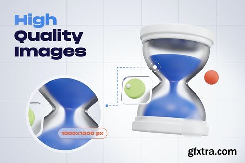 Creative Design Project & Time Management 3D Icons C97PT6P