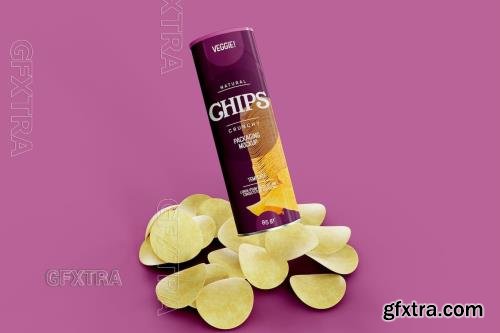 Potato Chips Paper Tube Mockup LAWBFZ8