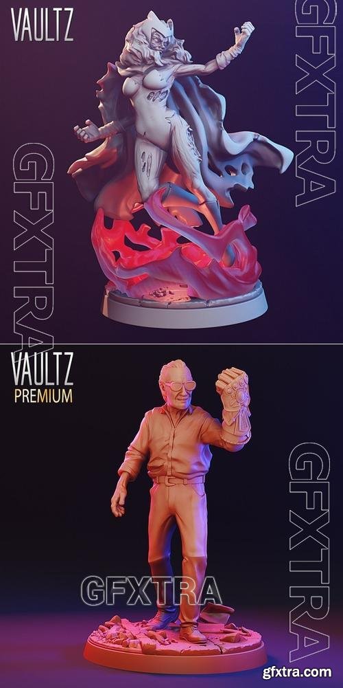 Scarlet Witch Zombie and Stan Lee &ndash; 3D Print Model