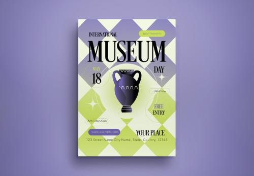 Purple Gradient International Museum Day Flyer Layout 590980890