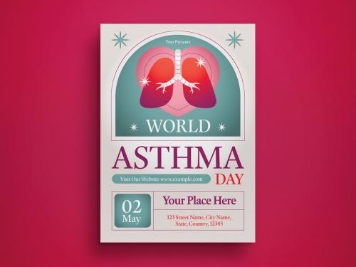 White Flat Gradient World Asthma Day Flyer Layout 590980905