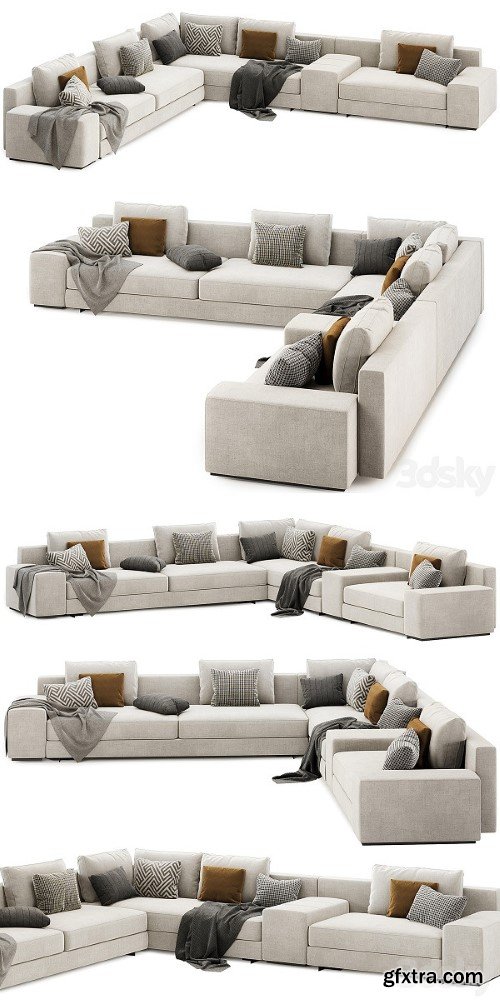 Daniels Modular Sofa Set 02 By Minotti Italia