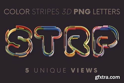 Color Stripes - 3D Lettering ALXYLQX