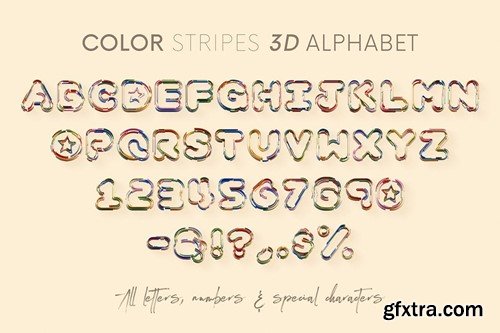 Color Stripes - 3D Lettering ALXYLQX