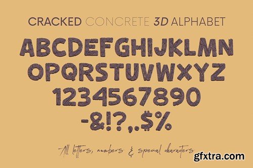 Cracked Concrete - 3D Lettering V2PFSB6