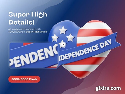 American Independence Day 3D Icon FJAQRTK