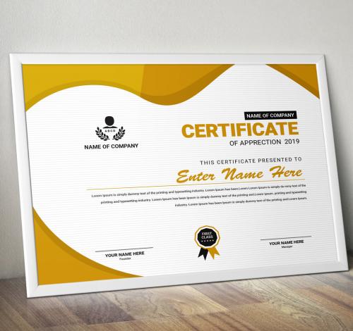Certificate Layout With Golden Accents 259623698