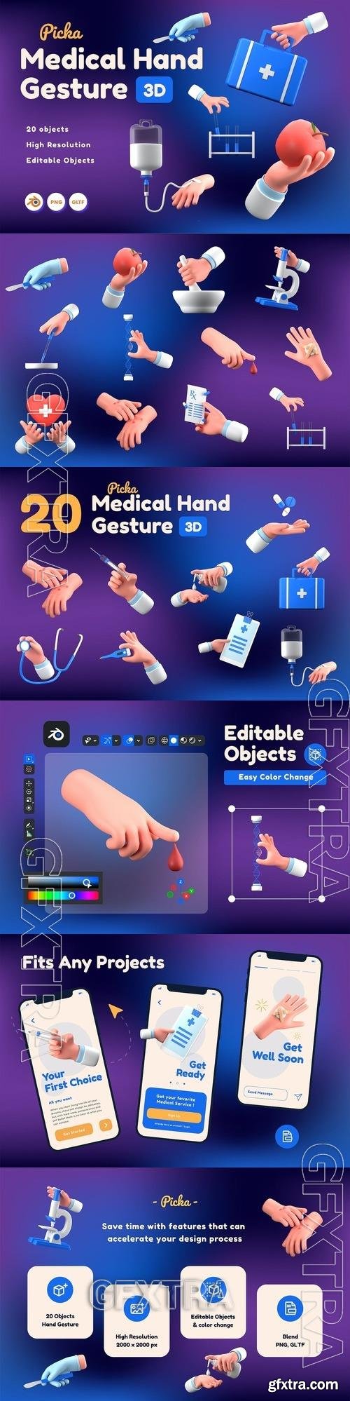 Medical Hand Gesture 3D JQENAN7