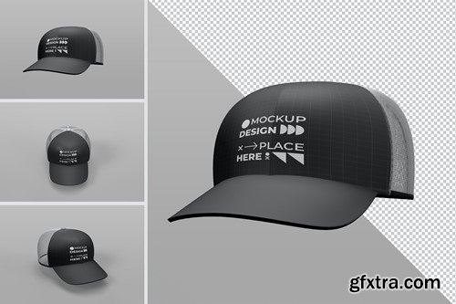 Baseball Cap or Trucker Hat Mockup SFH5K7C