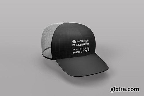 Baseball Cap or Trucker Hat Mockup SFH5K7C