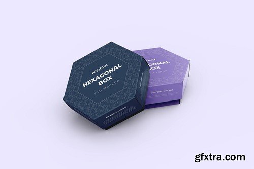 Hexagonal Paper Box Packaging PSD Mockup KU9MERV