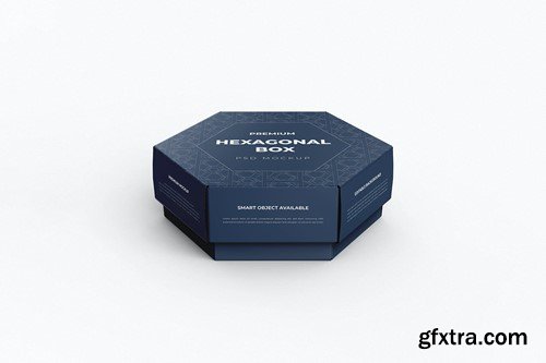 Hexagonal Paper Box Packaging PSD Mockup KU9MERV