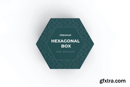 Hexagonal Paper Box Packaging PSD Mockup KU9MERV