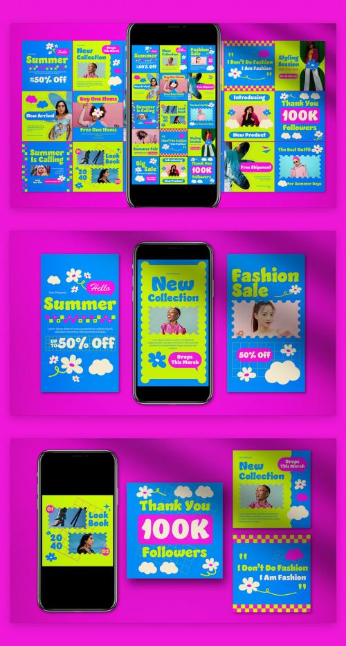 Blue Flat Design Summer Sale Instagram 593440967