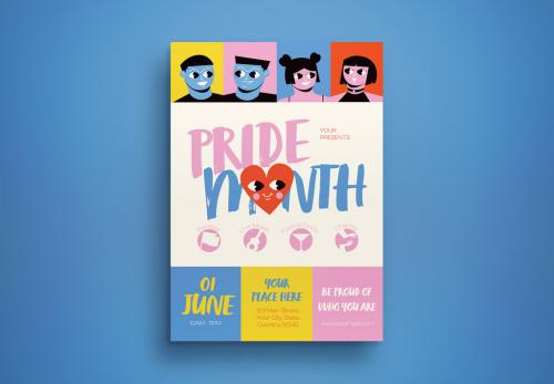 Pastel Flat Design Pride Month Flyer Layout 593440953