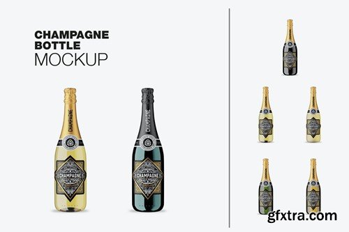 Glass Champagne Bottles Mockup SSDXDN3