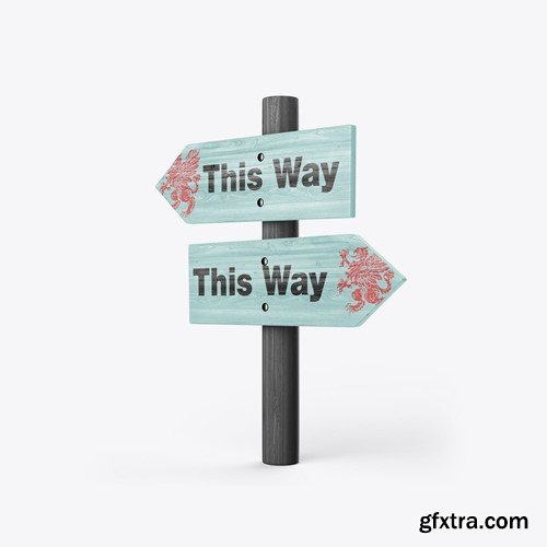 Pack Wooden Direction Signs Mockup ZQ5SWE5