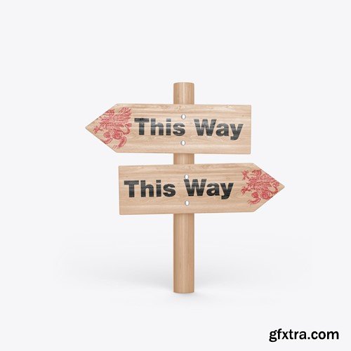 Pack Wooden Direction Signs Mockup ZQ5SWE5