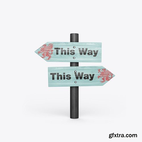 Pack Wooden Direction Signs Mockup ZQ5SWE5