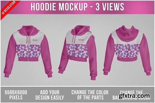 Women's Short Hoodie Mockup BBZRBRA