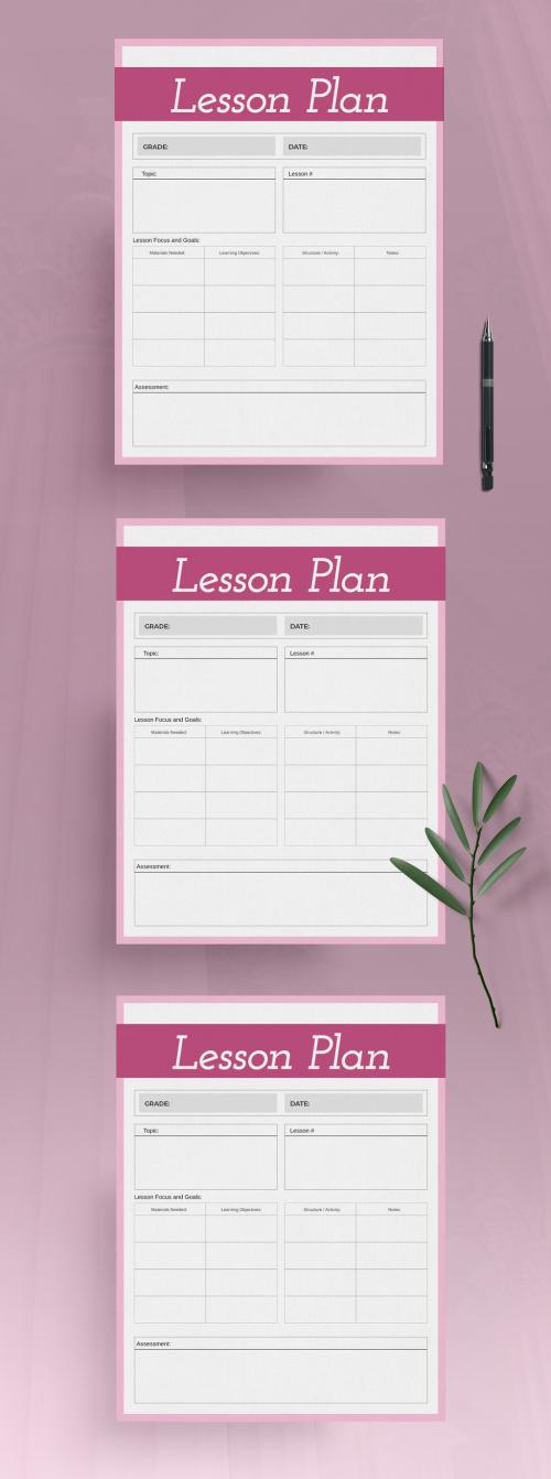 Pink Lesson Plan Layout 502790862