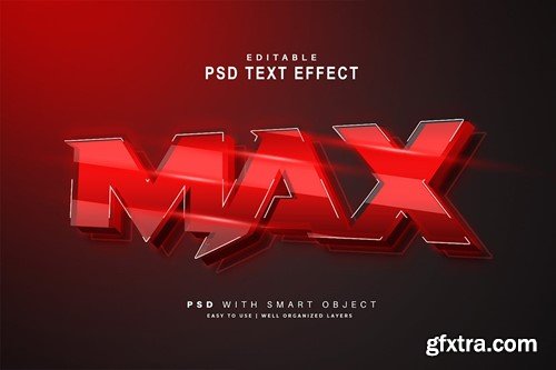 Max Red Text Effect 3EE8F5S