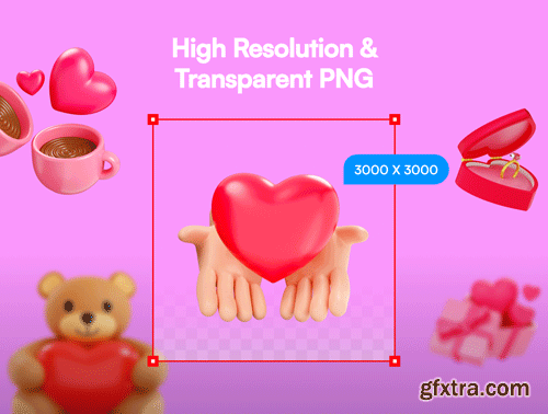 Valentine 3D Icons Ui8.net