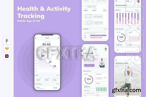 Health & Activity Tracking Mobile App UI Kit CBVFS76