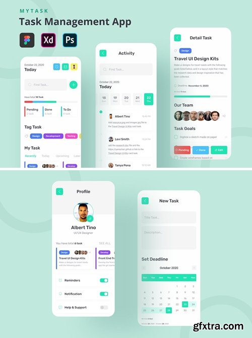 MyTask - Task Management App UI Kit MYMSXSL