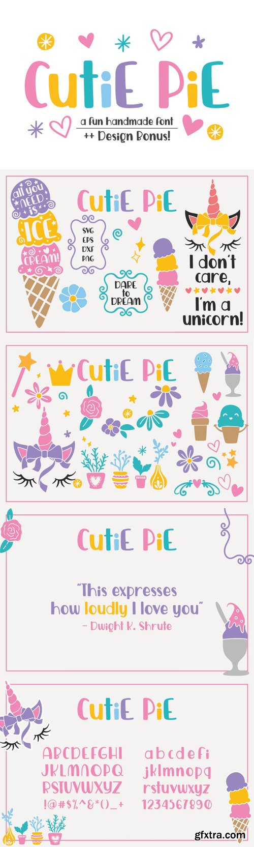 Cutie Pie Font + Bonus