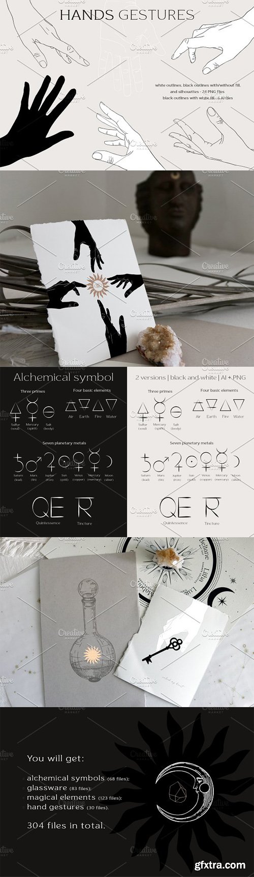 Alchemy - Magical Elements & Symbols - Modern Graphic Collection