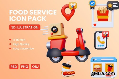 Fast Food Service 3D Icon QPGAPCW