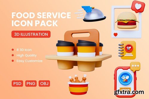 Fast Food Service 3D Icon YTCFKV5