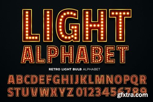 Retro Light Bulb Alphabet / Light Sign Text TYECB9B