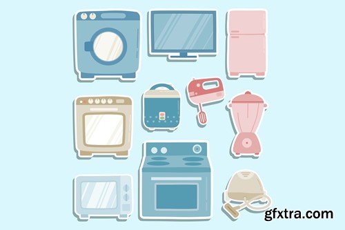 House Electronics Cute Sticker Set 684MXHM