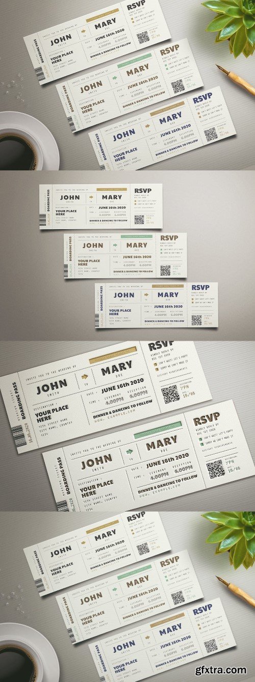 Boarding Pass Wedding Invitation