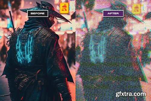 Glitch Halftone Photo Effect LRK8ZKN