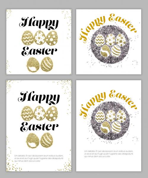 Easter Card Layouts with Glitter 258418979