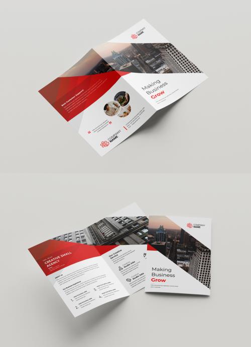 Corporate Business Bifold Brochure Layout 580217436