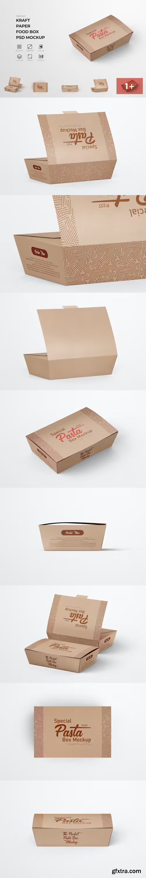 Eco Brand\'s Visuals Kraft Paper Food Box Mockup