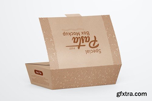 Eco Brand's Visuals Kraft Paper Food Box Mockup LBRR8ZZ