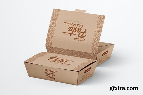 Eco Brand's Visuals Kraft Paper Food Box Mockup LBRR8ZZ