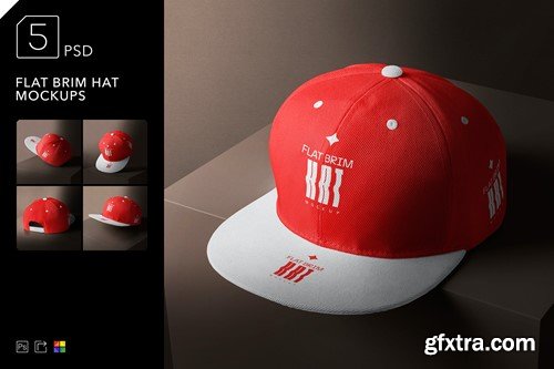 Flat Brim Hat Mockups RSKQ46G