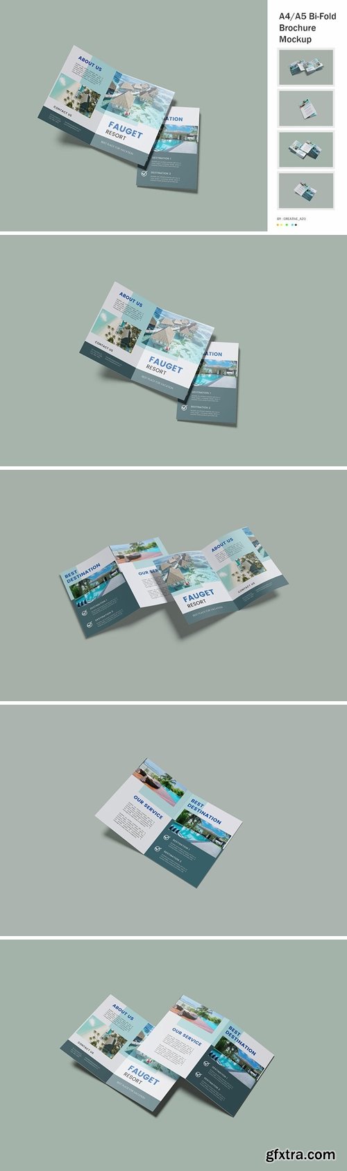 A4/A5 Brochure Bi-fold Mock-up PG6VJF3