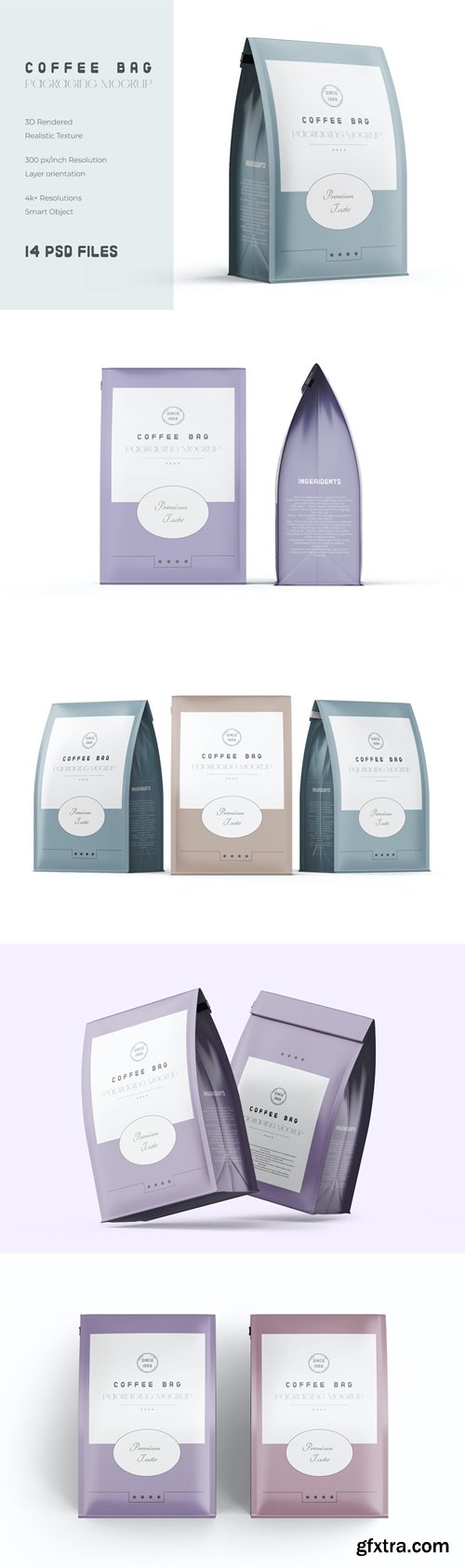 Matte Food Packaging Large Pouch Bag PSD Mockup NZ38YFK