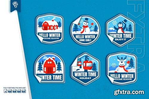 Winter Badge Sticker Object