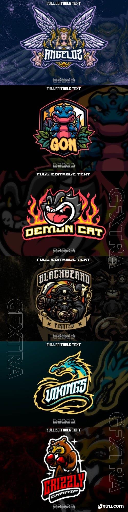 Mascot vector logo set for gaming and sports