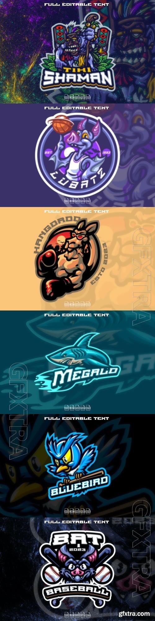 Mascot vector cartoon logo set design